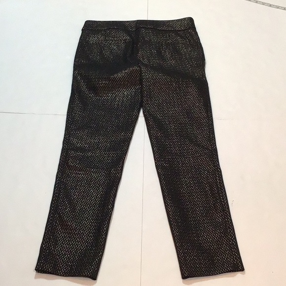 LOFT MARISA SKINNY BLACK AND SILVER DRESS PANTS SZ 4 - Picture 2 of 11